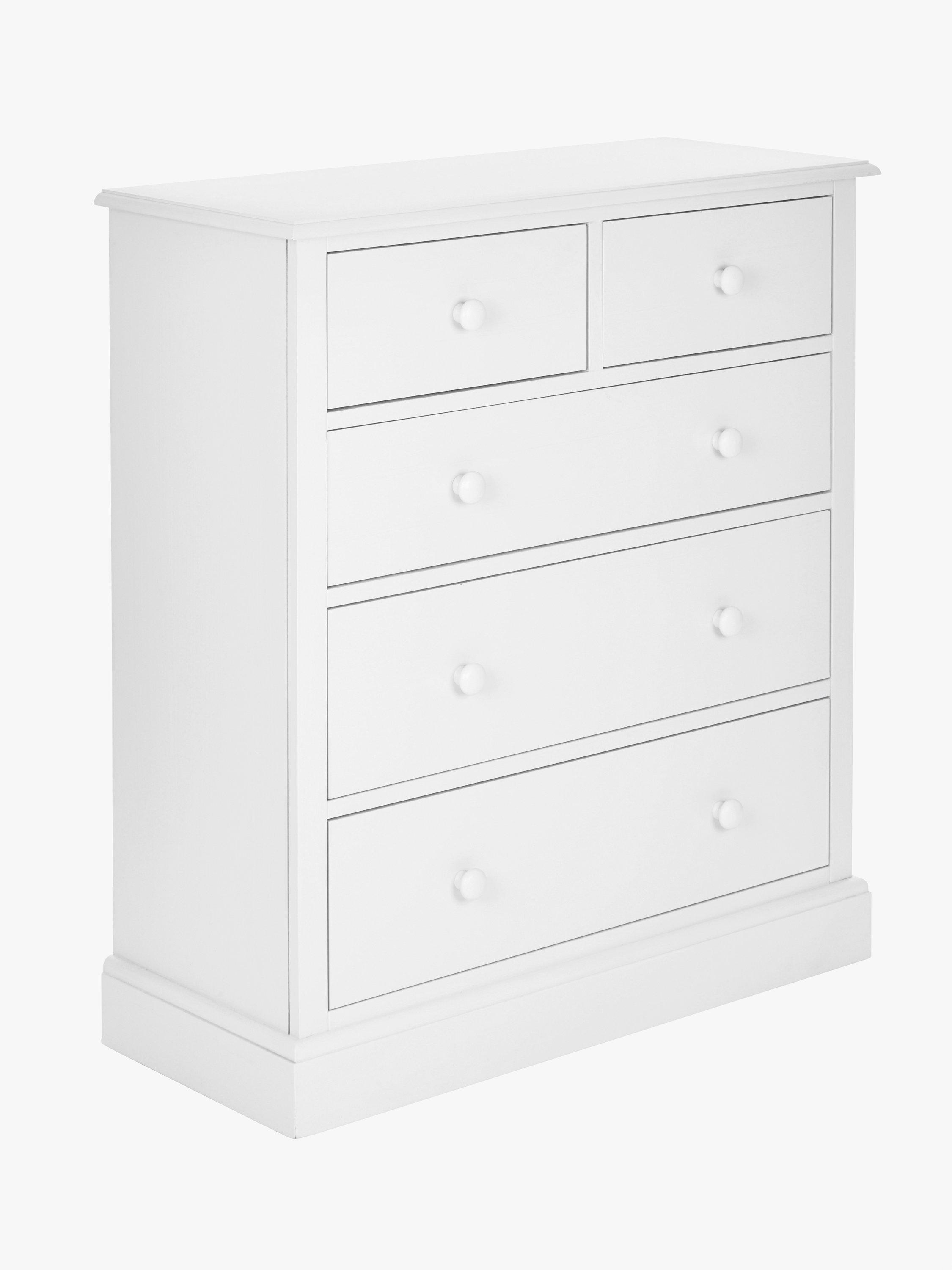 Laura Ashley Ashwell 5 Drawer Chest, Cotton White