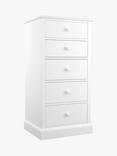 Laura Ashley Ashwell Tall 5 Drawer Chest, Cotton White