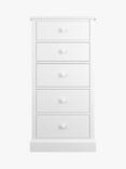 Laura Ashley Ashwell Tall 5 Drawer Chest, Cotton White