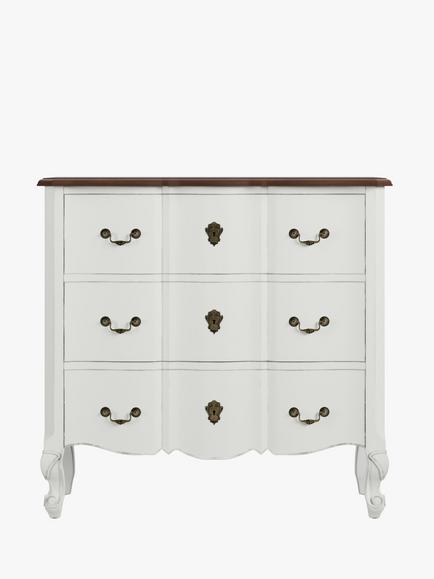 Laura Ashley Montpellier 3 Drawer Chest, Ivory - view 2, Ivory