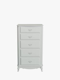 Laura Ashley Provencale Tall 5 Drawer Chest - view 2, Dove Grey