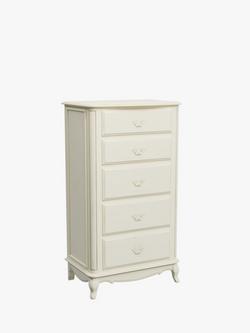Laura Ashley Provencale Tall 5 Drawer Chest, Ivory