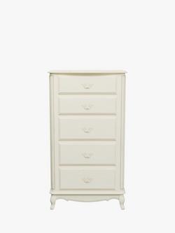 Laura Ashley Provencale Tall 5 Drawer Chest - view 2, Ivory