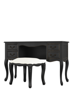 Laura Ashley Montpellier Dressing Table & Stool Set, Black