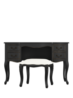 Laura Ashley Montpellier Dressing Table & Stool Set, Black - view 2, Black