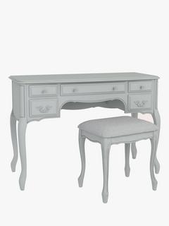 Laura Ashley Provencale 5 Drawer Dressing Table & Stool Set, Dove Grey