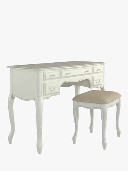Laura Ashley Provencale 5 Drawer Dressing Table & Stool Set, Ivory, Ivory