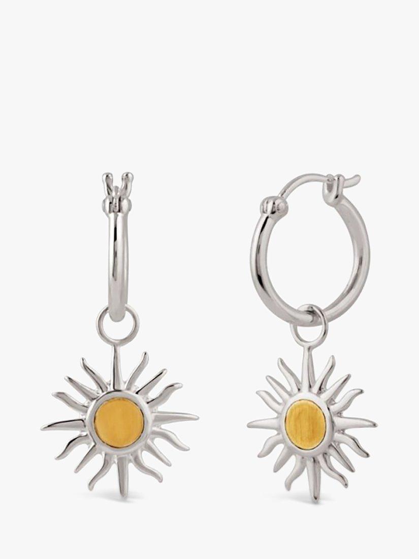 Product image 1 of 2, which shows Dinny Hall My World Sun Drop Earrings, Silver