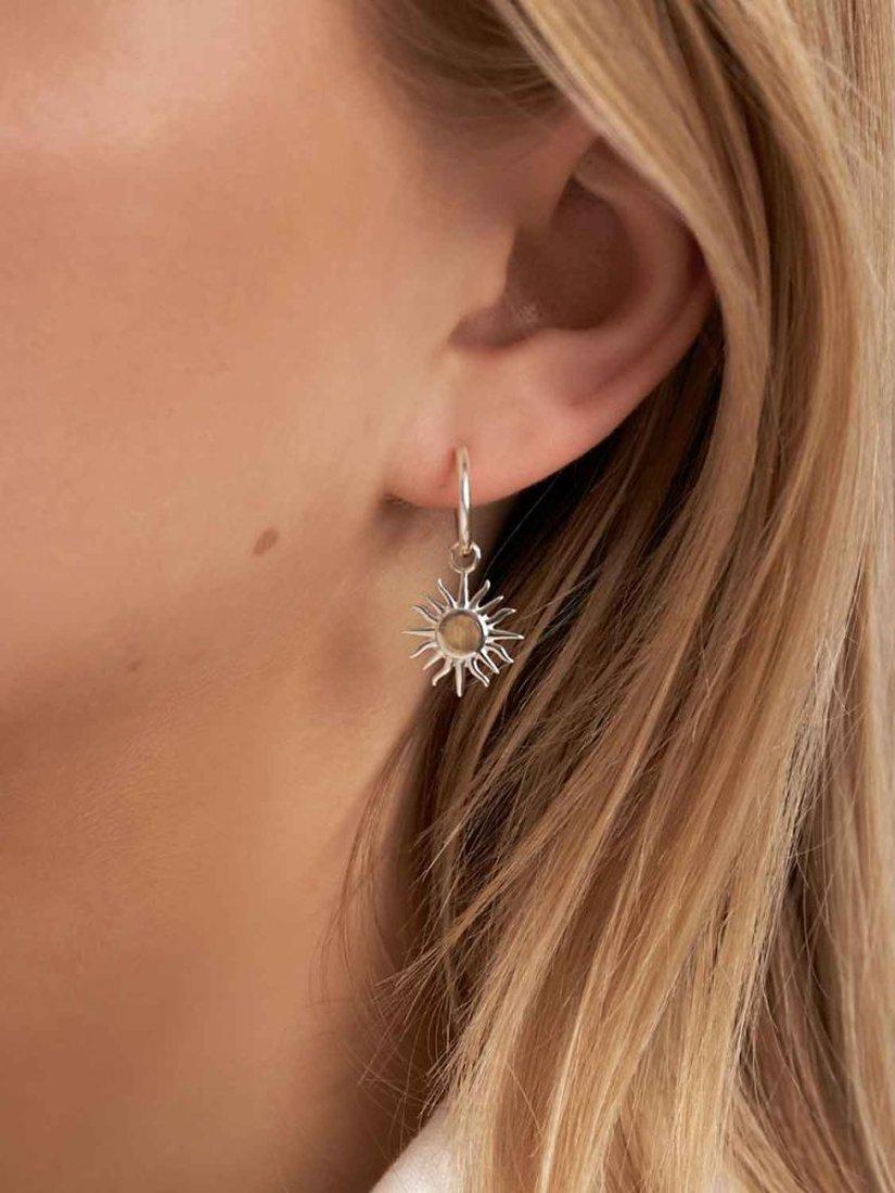 Product image 2 of 2, which shows Dinny Hall My World Sun Drop Earrings, Silver