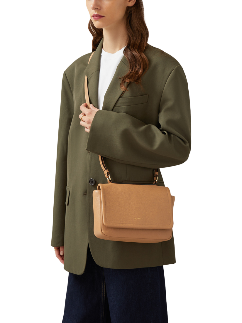 Product image 5 of 7, which shows Radley Sycamore Grove Leather Crossbody Bag, Dark Butter