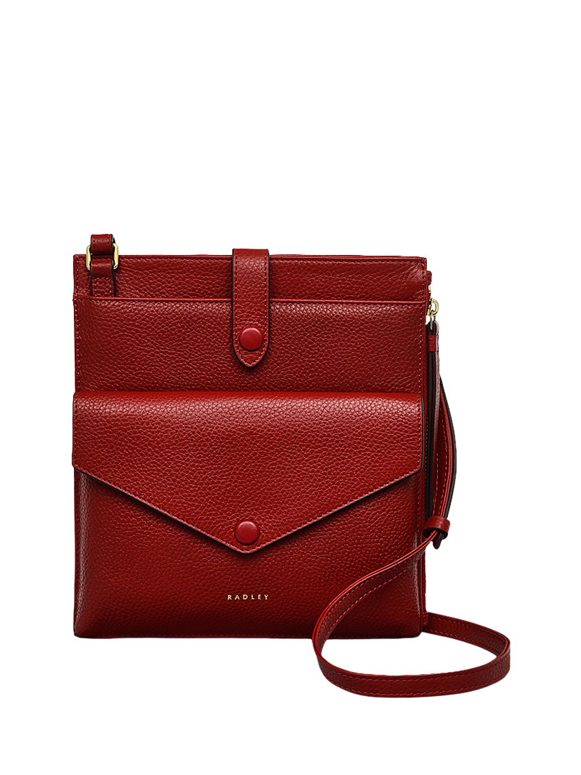 Radley Wilton Way Leather Small Zip Top Crossbody Bag Claret