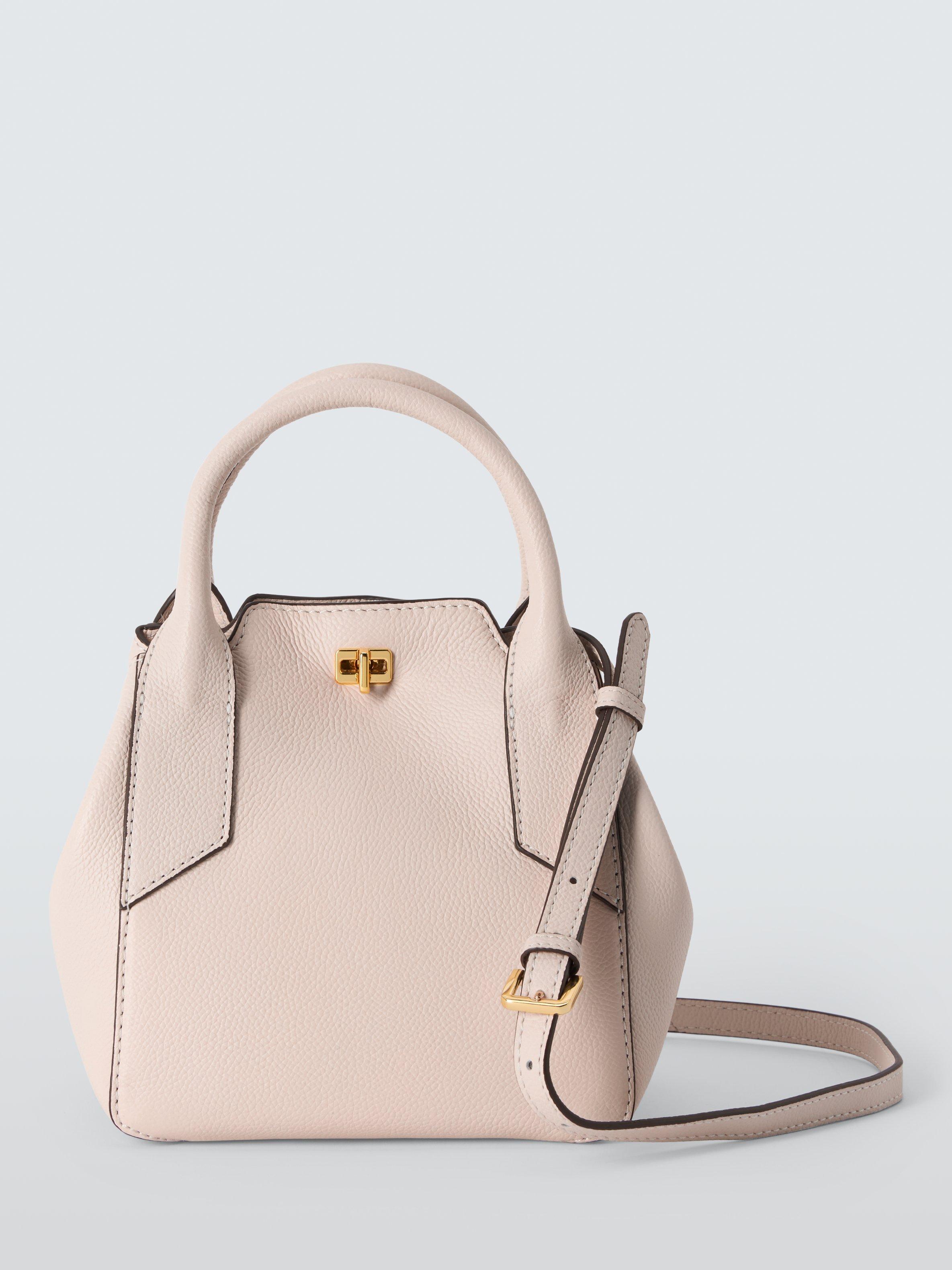 Product image 1 of 6, which shows John Lewis Box Leather Crossbody Bag, Jet Stream Capri