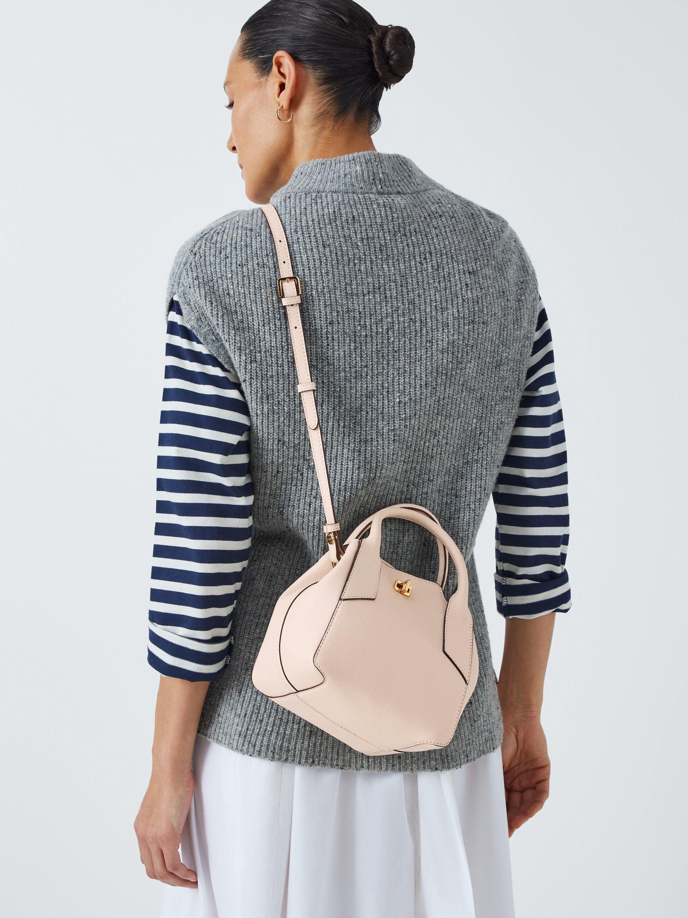 Product image 2 of 6, which shows John Lewis Box Leather Crossbody Bag, Jet Stream Capri