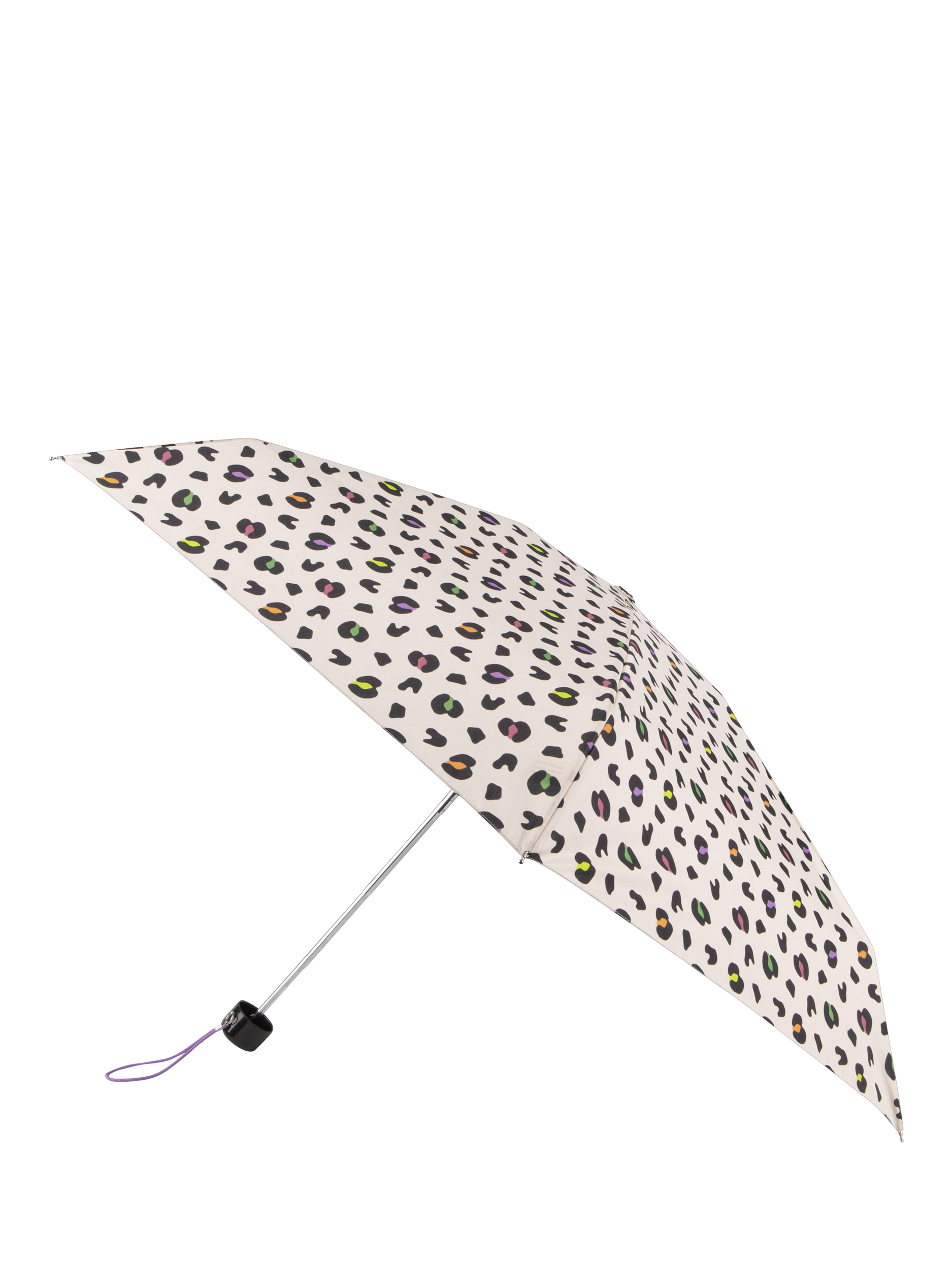 Product image 1 of 4, which shows totes ECO-BRELLA Compact Round Bright Animal Umbrella, White/Multi