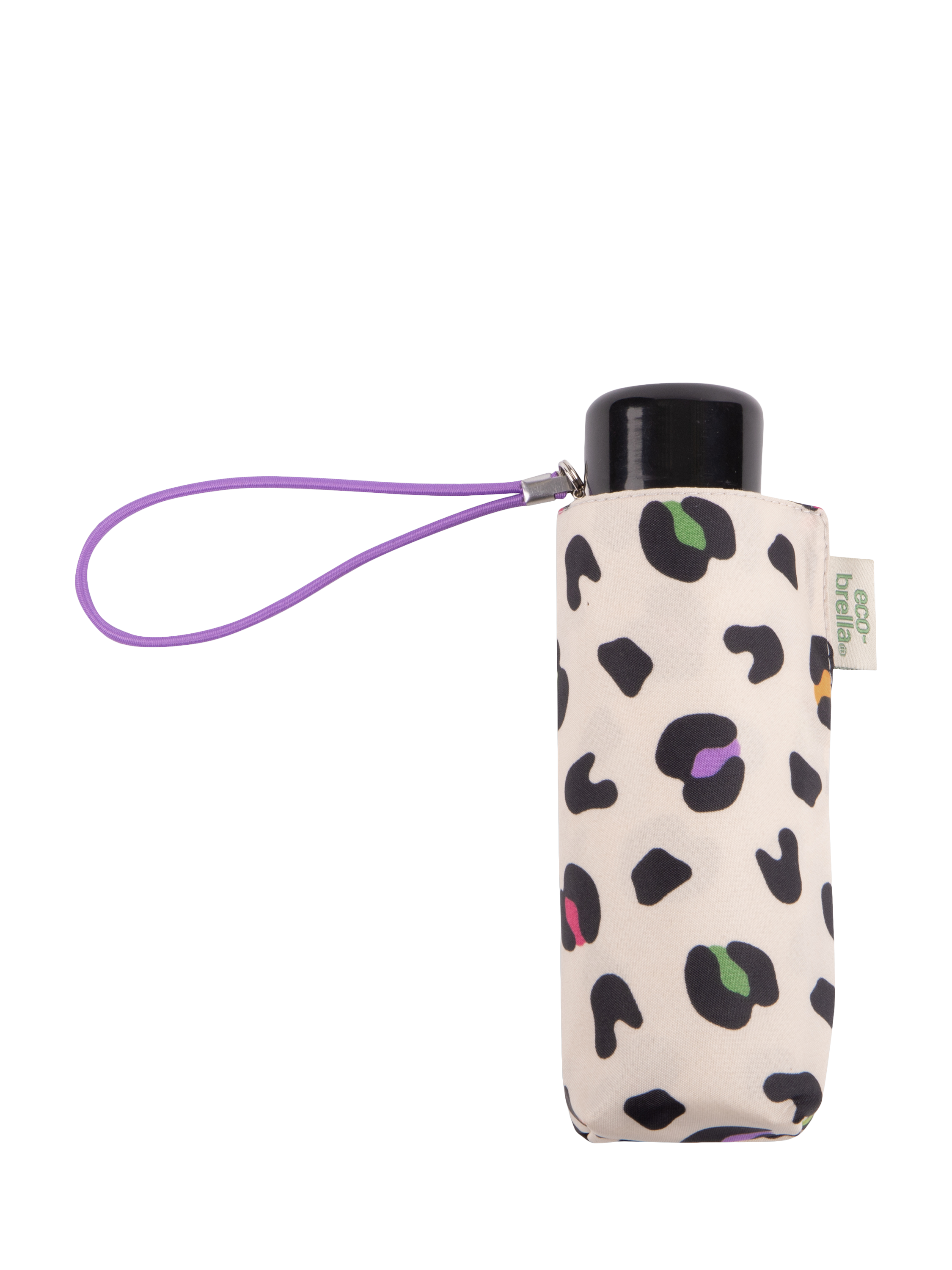 Product image 2 of 4, which shows totes ECO-BRELLA Compact Round Bright Animal Umbrella, White/Multi