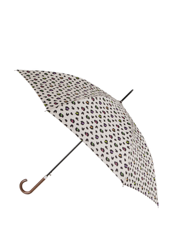 totes ECO Auto Open Walker Bright Animal Print Umbrella, White/Multi, White/Multi