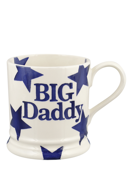 Emma Bridgewater Blue Star 'Big Daddy' Earthenware Pint Mug, 470ml, Blue, Blue