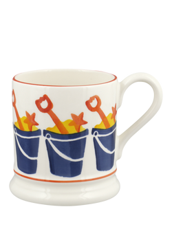Emma Bridgewater Bucket & Spade Half Pint Earthenware Mug, 300ml, Multi
