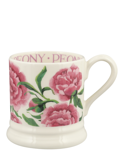 Emma Bridgewater Pink Peony Half Pint Earthenware Mug, 300ml, Multi