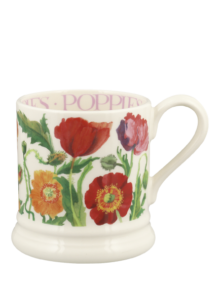 Emma Bridgewater Poppies Half Pint Earthenware Mug, 300ml, Multi