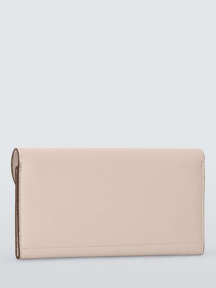John Lewis Ara Leather Flapover Purse - view 2, Jet Stream