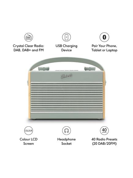 Roberts Rambler Classic DAB/DAB+/FM Bluetooth Digital Radio - view 2, Duck Egg