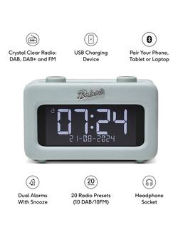 Roberts Revival Rest DAB/DAB+/FM Bluetooth Bedside Clock Radio - view 2, Duck Egg