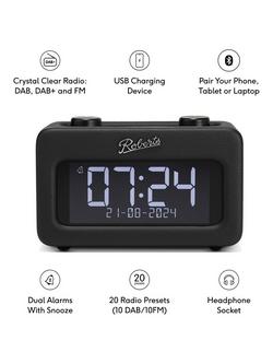 Roberts Revival Rest DAB/DAB+/FM Bluetooth Bedside Clock Radio - view 2, Black