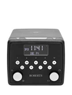 Roberts Sound49 DAB/DAB+/FM/CD Bluetooth Clock Radio, Black, Black