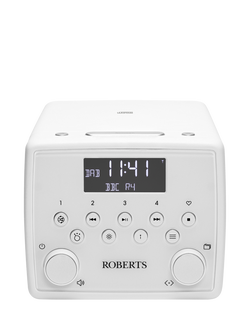 Roberts Sound49 DAB/DAB+/FM/CD Bluetooth Clock Radio, Black, White
