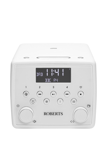 Roberts Sound49 DAB/DAB+/FM/CD Bluetooth Clock Radio, Black, White