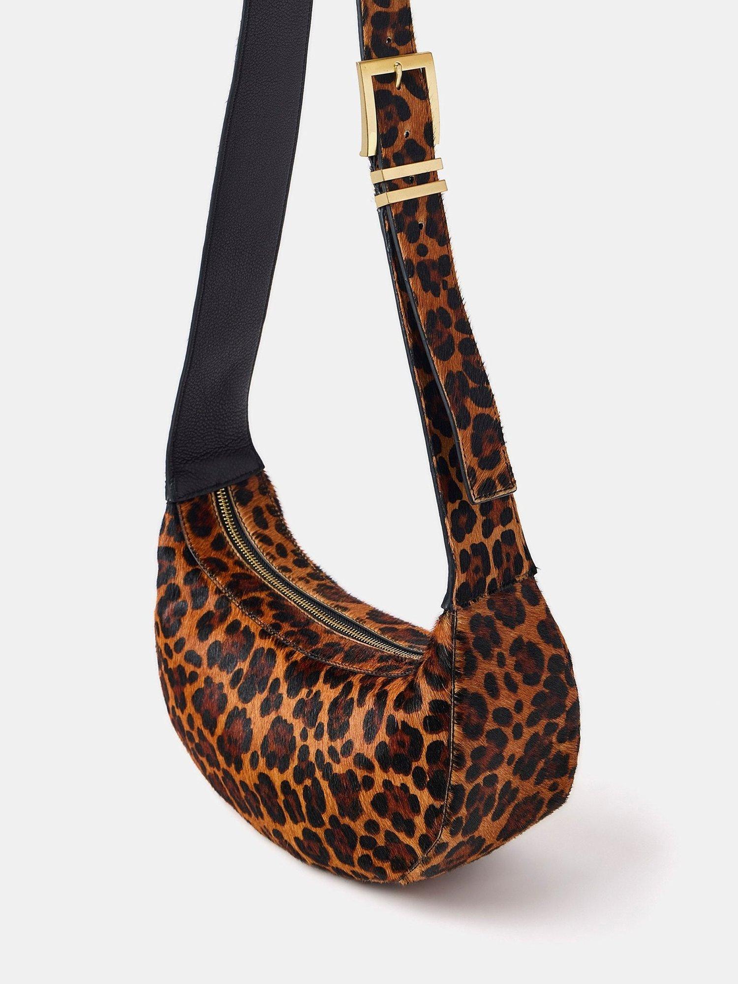 Mint Velvet Animal Print Sling Bag Tan Multi