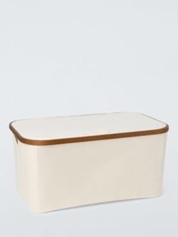 John Lewis Bamboo Rim Lidded Storage Basket, H25 x W53.4 x D33cm, Natural