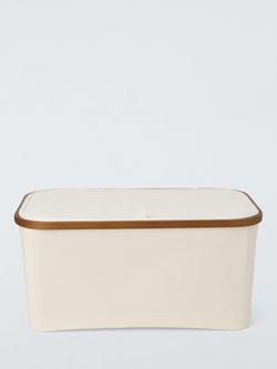 John Lewis Bamboo Rim Lidded Storage Basket, H25 x W53.4 x D33cm - view 2, Natural