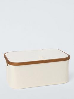 John Lewis Bamboo Rim Lidded Storage Basket, H16 x W38 x D26cm, Natural