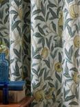 William Morris At Home Bird & Pomegranate Pair Blackout Lined Eyelet Curtains, Mineral