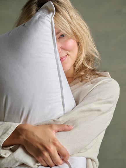 Bedfolk Feather & Down Pillow, Firm - view 2, White