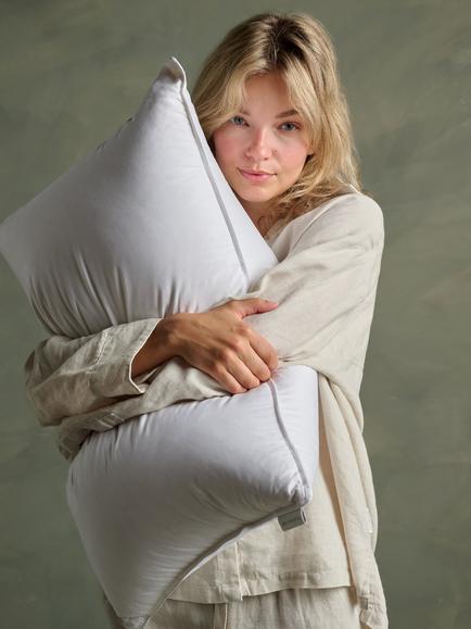 Bedfolk Feather & Down Pillow, Soft - view 2, White