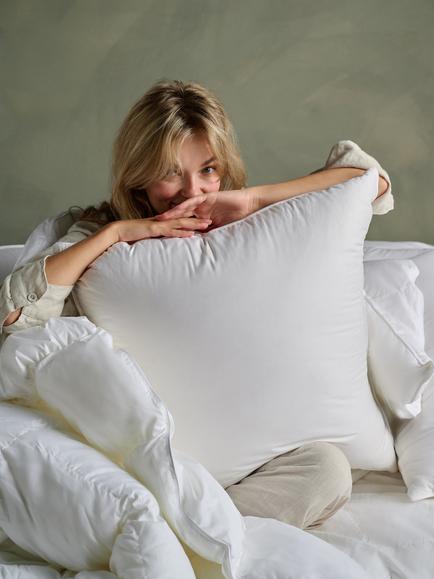 Bedfolk Feather & Down Square Pillow, Soft - view 2, White