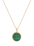 LARNAUTI Malachite Locket Necklace, Gold