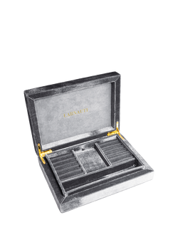 LARNAUTI Velvet Jewellery Box, Blue, Blue