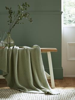Laura Ashley Parker Cotton Throw, Sage
