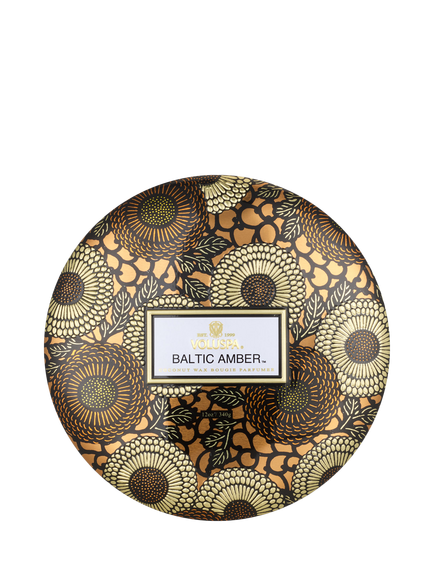 Voluspa Baltic Amber Three Wick Tin Scented Candle, 340g, Multi Multi