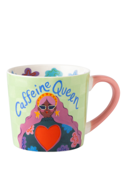 Eleanor Bowmer 'Caffeine Queen' New Bone China Mug, 300ml, Multi