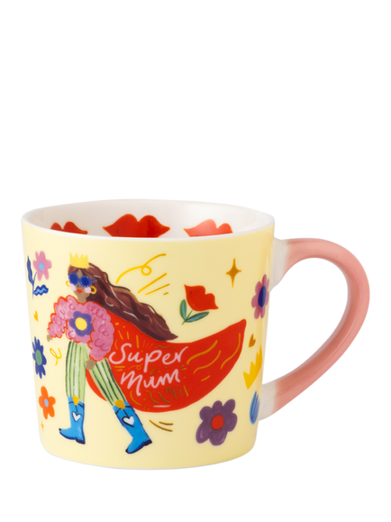 Eleanor Bowmer 'Super Mum' New Bone China Mug, 300ml, Multi