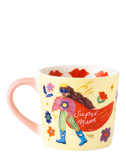 Eleanor Bowmer 'Super Mum' New Bone China Mug, 300ml - view 2, Multi