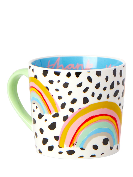 Eleanor Bowmer 'Thanks For Helping Me Grow' Rainbow New Bone China Mug, 300ml - view 2, Multi