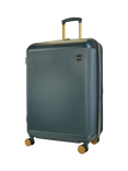 Rock Aria 8-Wheel 76cm Hard Shell Expandable Large Suitcase, 96L, Charcoal/Gold