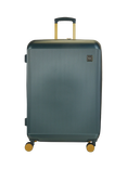 Rock Aria 8-Wheel 76cm Hard Shell Expandable Large Suitcase, 96L, Charcoal/Gold