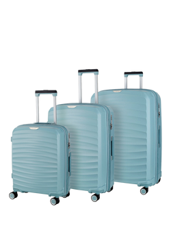 Rock Sunwave 8-Wheel Expandable Hard Shell Suitcase, Set of 3, Light Blue